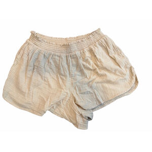 NWT Aerie Cream Cotton Shorts - High-Waisted - Size Large